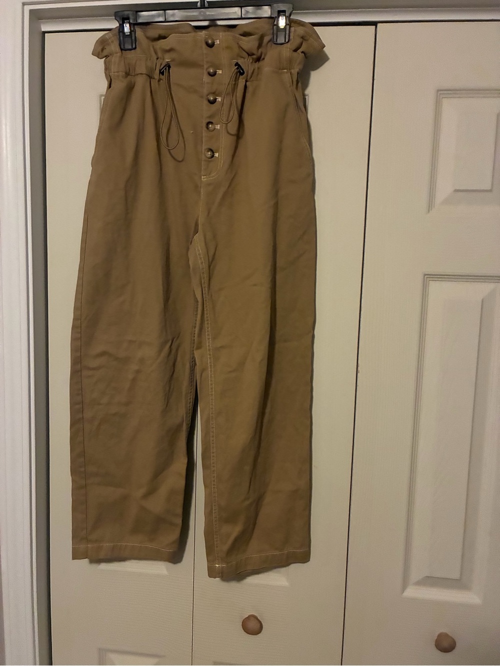 Urban Outfitters Tan Paperbag Waist Chinos
